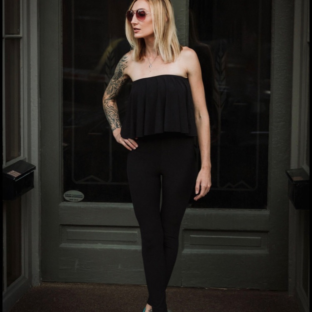 Strapless Ruffle Tiered Jumpsuit